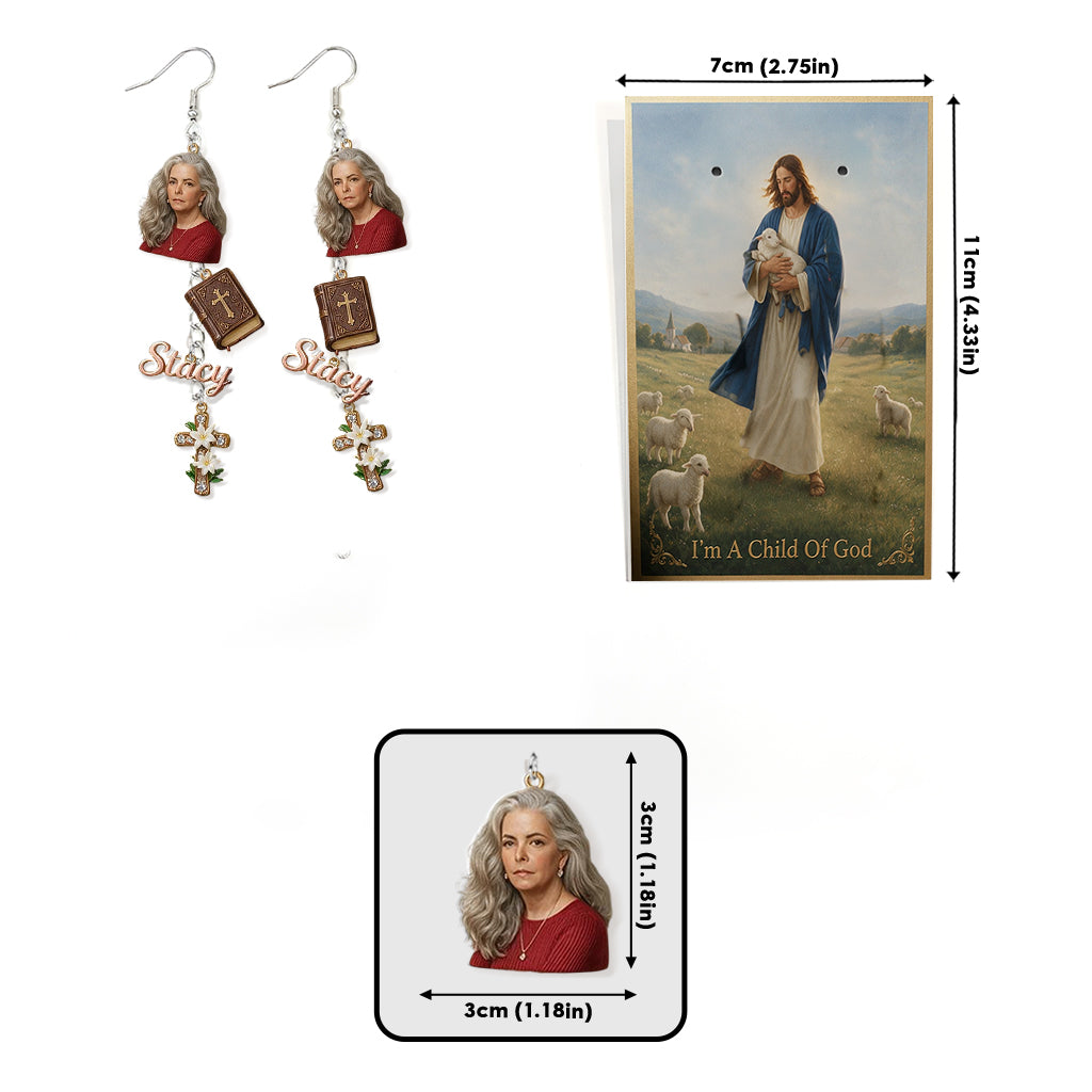 Child Of God - Personalized Christian Earrings With Card