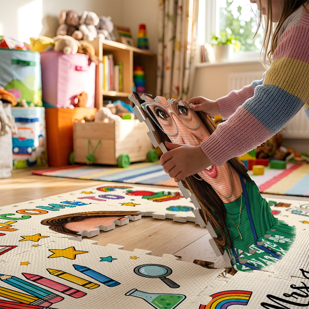 Welcome To Classroom - Personalized Teacher Foam Puzzle Mat