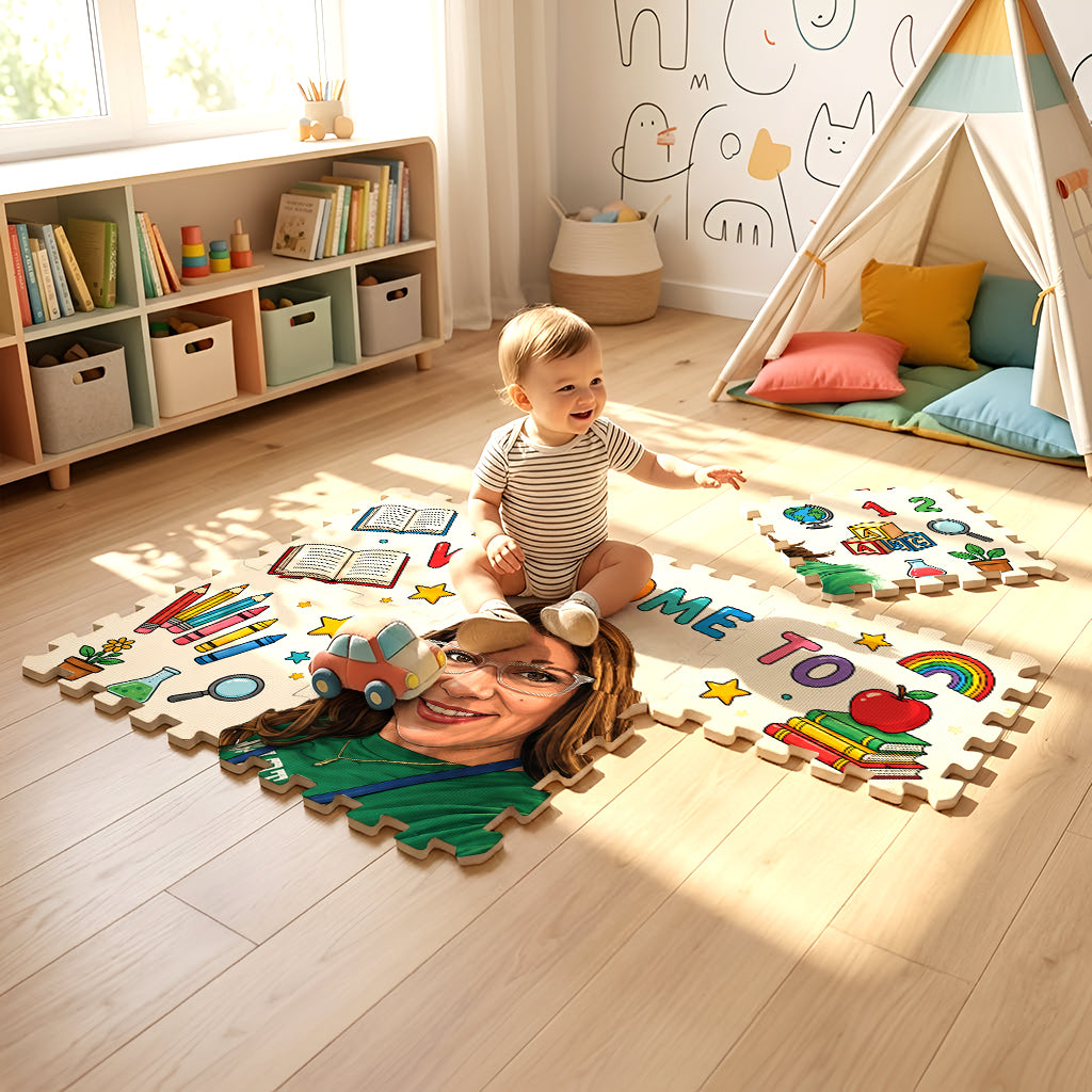 Welcome To Classroom - Personalized Teacher Foam Puzzle Mat