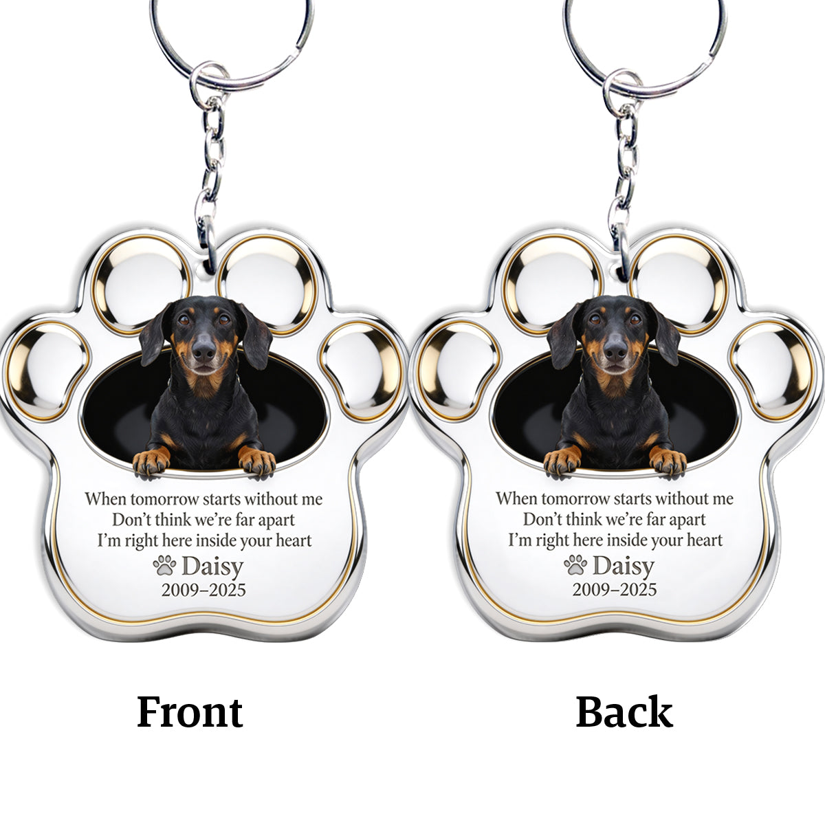Gedenkpfote – personalisierter Hunde-Schlüsselanhänger