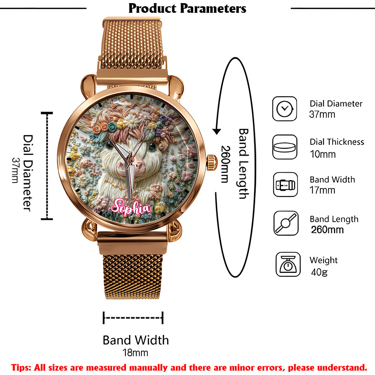 Beautiful Highland Cow - Personalized Highland Cow Women Hand Watch