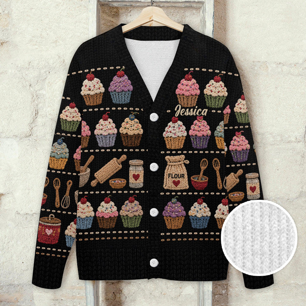 Love Baking - Personalized Baking Cardigan Sweater