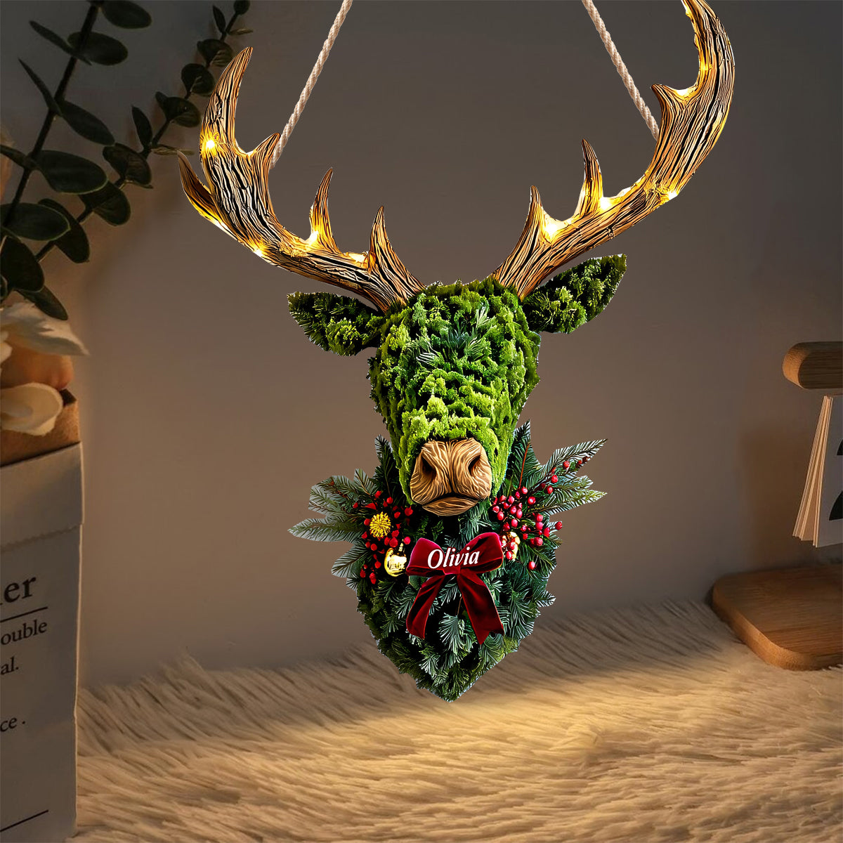 Hirschkranz - Personalisiertes Jagd-LED-Licht-Acryl-Schild