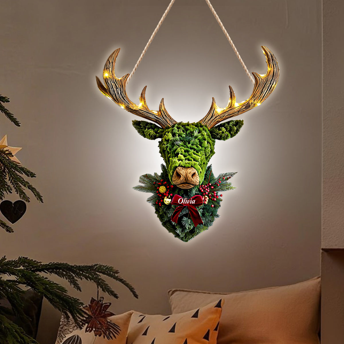 Hirschkranz - Personalisiertes Jagd-LED-Licht-Acryl-Schild