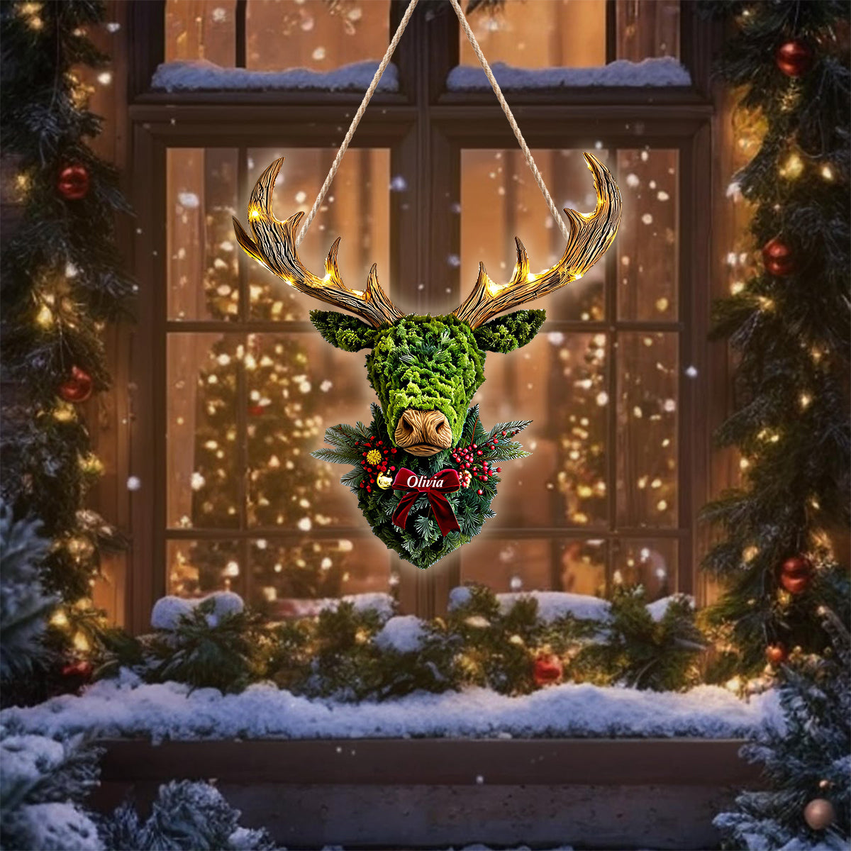 Hirschkranz - Personalisiertes Jagd-LED-Licht-Acryl-Schild