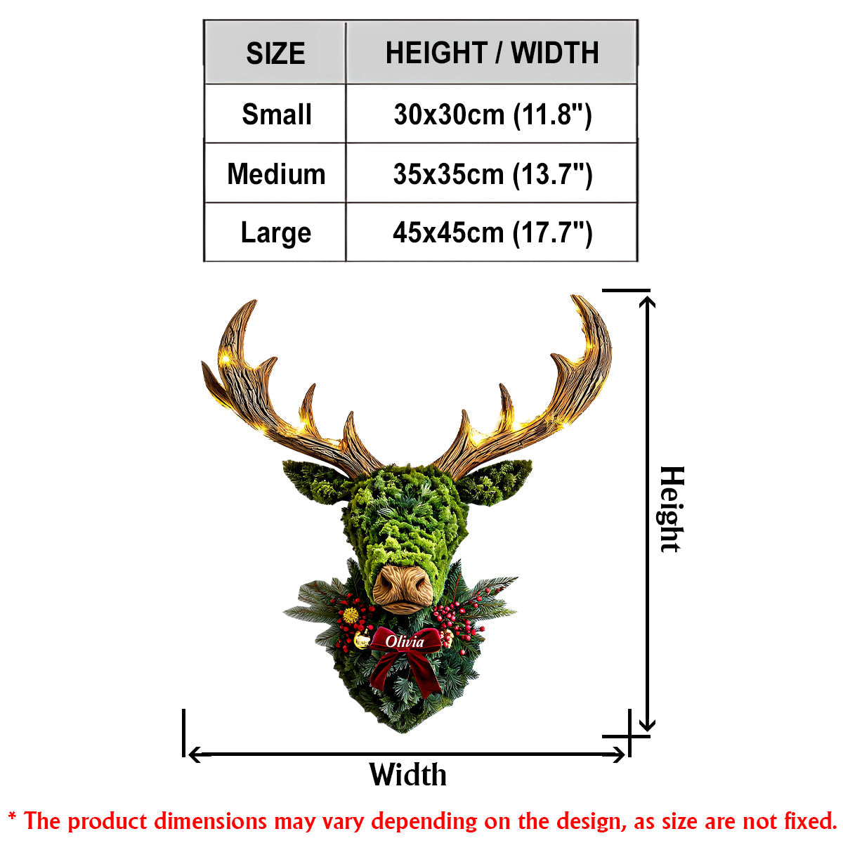 Hirschkranz - Personalisiertes Jagd-LED-Licht-Acryl-Schild