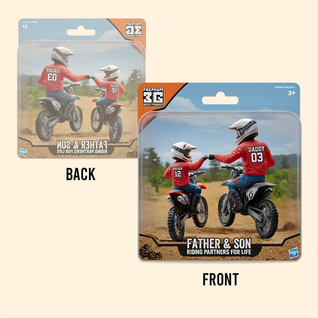 Dirt Bike Dad And Kid - Personalized Dirt Bike Custom Shaped Acrylic Plaque