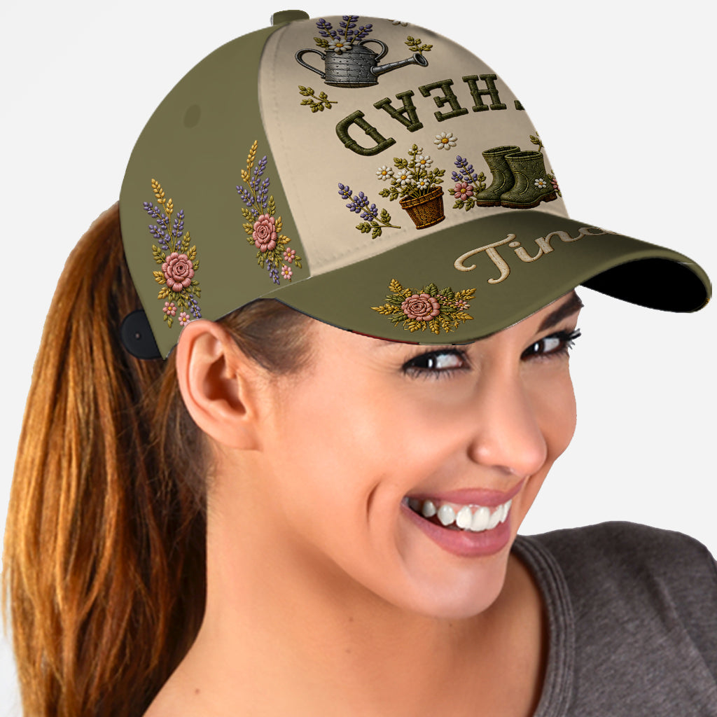 Pot Head Funny Upside Down Text - Personalized Gardening Classic Cap