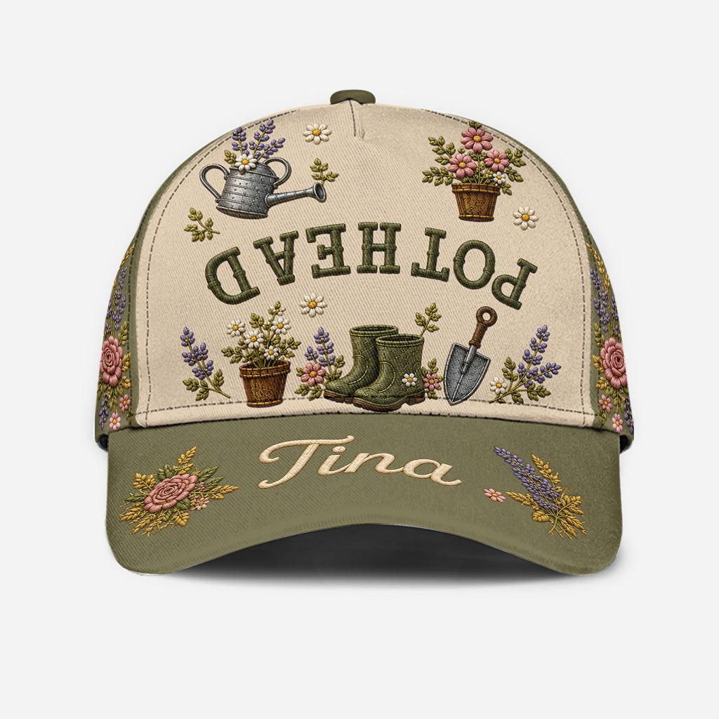 Pot Head Funny Upside Down Text - Personalized Gardening Classic Cap