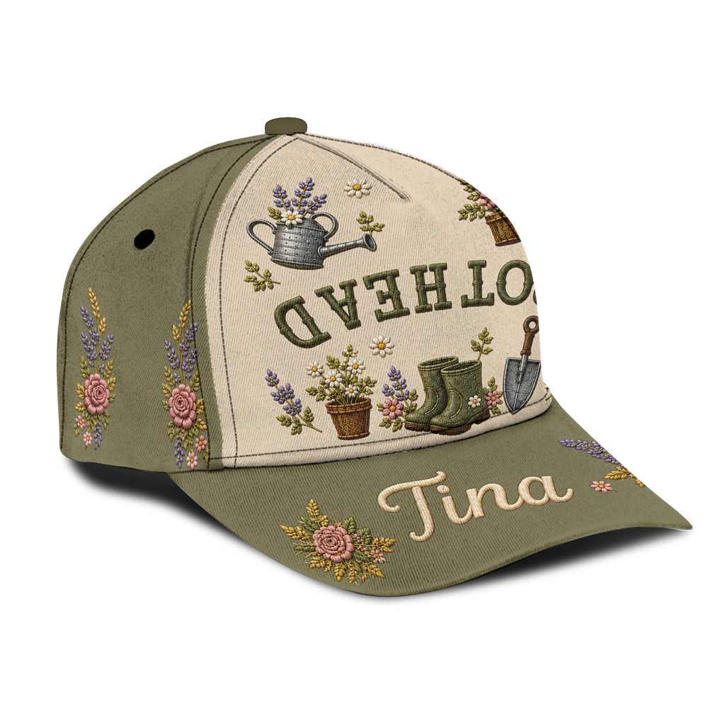 Pot Head Funny Upside Down Text - Personalized Gardening Classic Cap