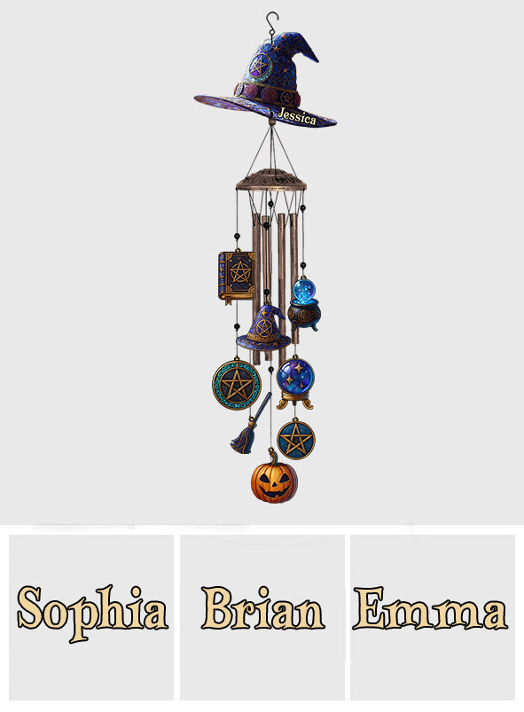 Witch Hat - Personalized Witch Wind Chime With Charms