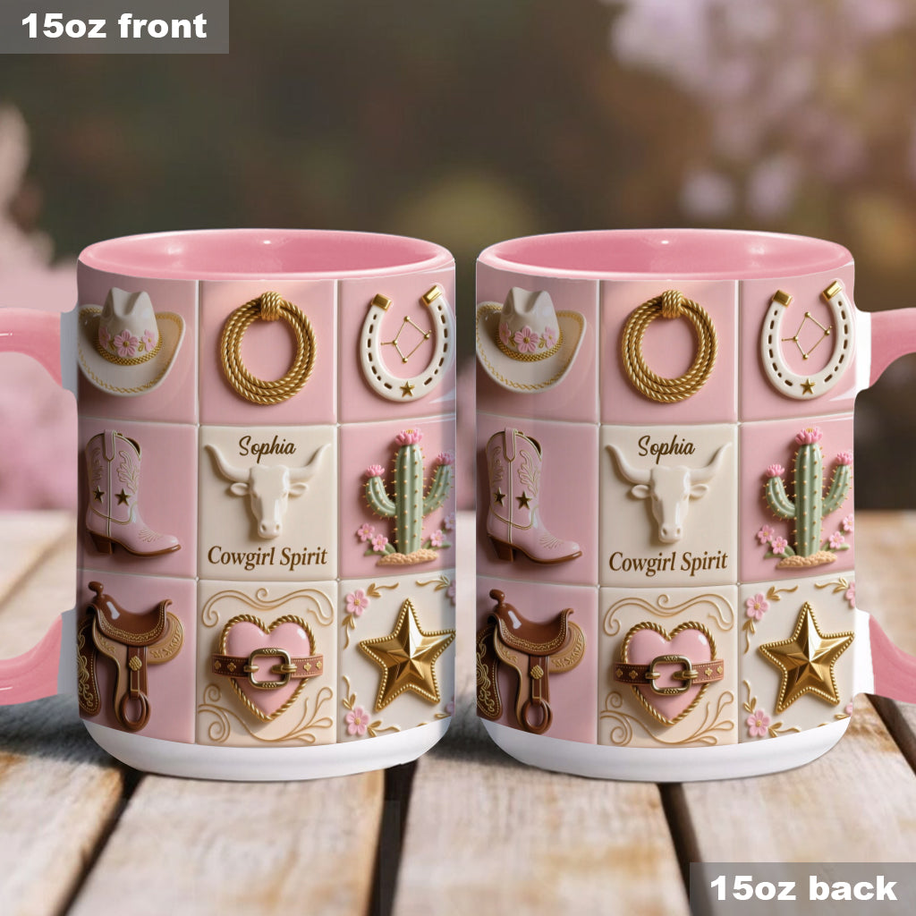 Cowgirl Spirit - Personalized Cowgirl Accent Mug
