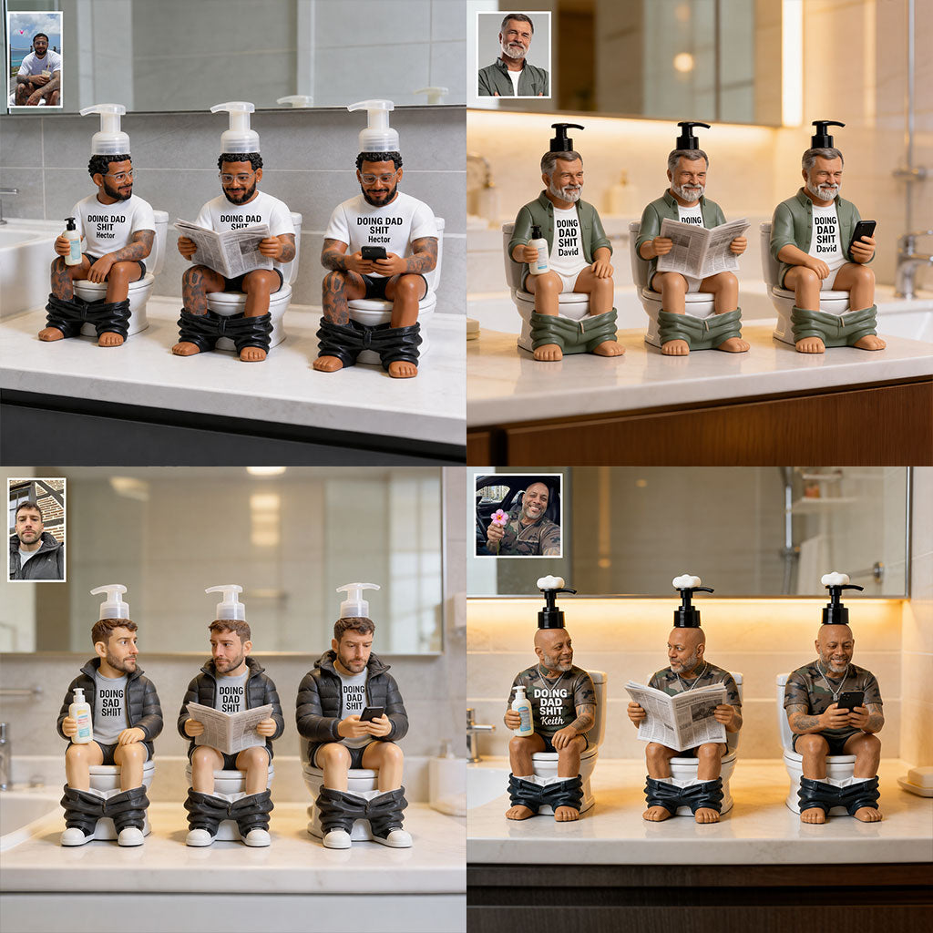 Mach Dad Sh*t, Lustiges Set aus drei Badezimmer-Spendern, Vatertagsgeschenk - Personalisierter Spender