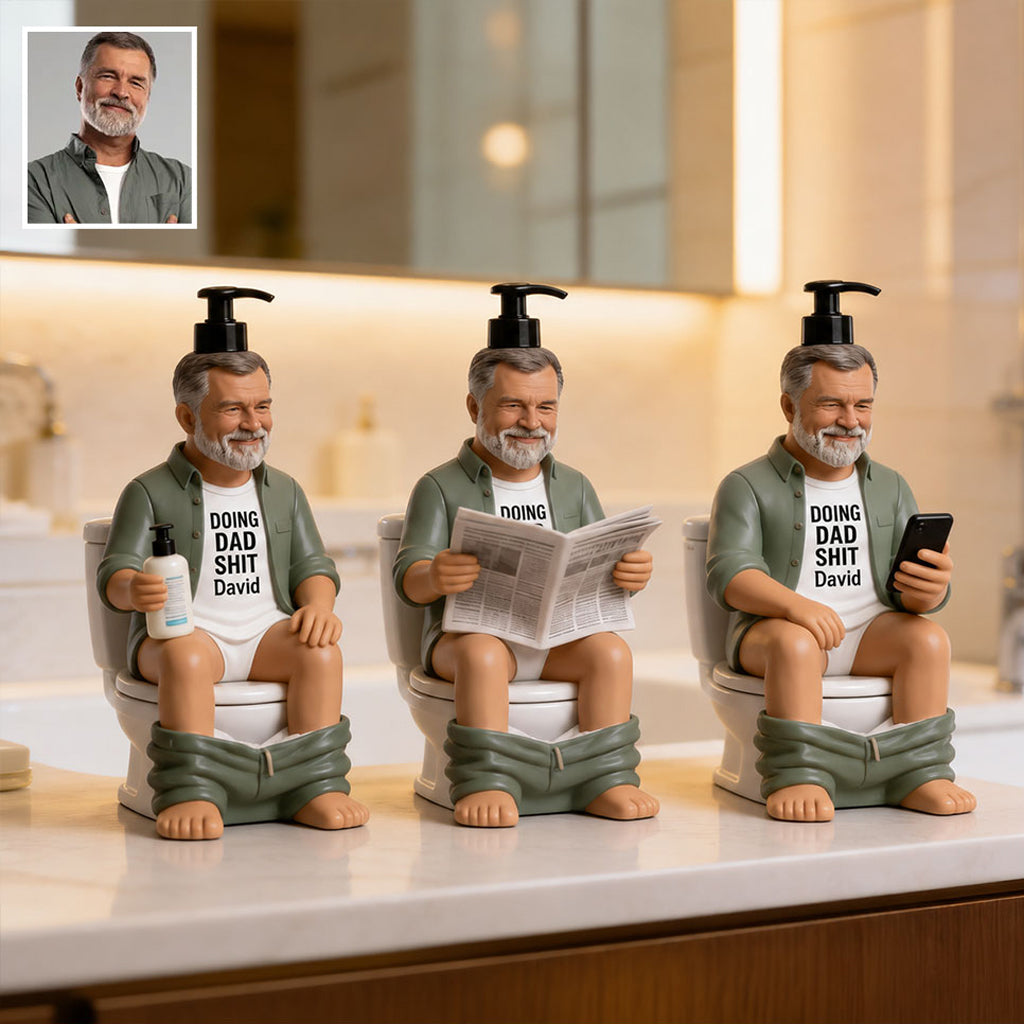 Mach Dad Sh*t, Lustiges Set aus drei Badezimmer-Spendern, Vatertagsgeschenk - Personalisierter Spender