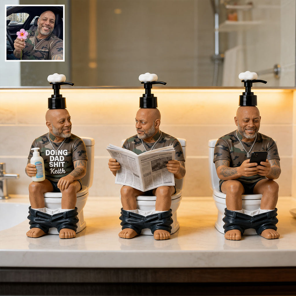 Mach Dad Sh*t, Lustiges Set aus drei Badezimmer-Spendern, Vatertagsgeschenk - Personalisierter Spender