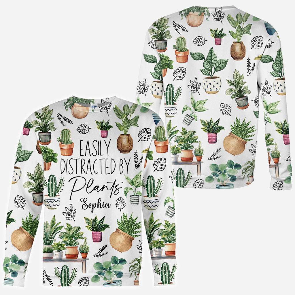 Easily Distracted By Plants - Personalized Gardening All Over Shirt