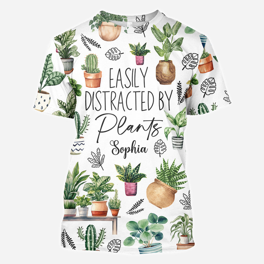 Easily Distracted By Plants - Personalized Gardening All Over Shirt