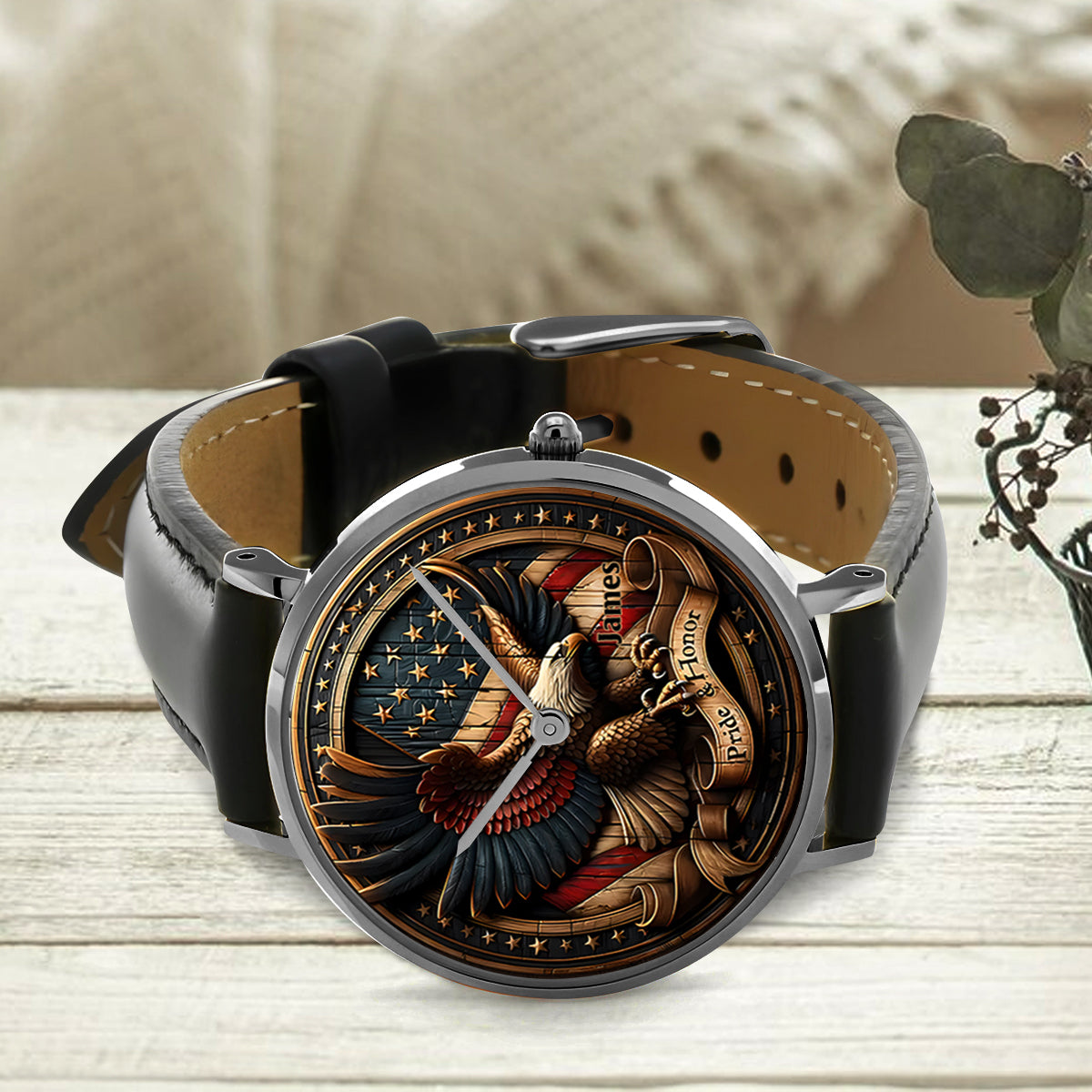Pride & Honor - Personalized Bald Eagle Hand Watch