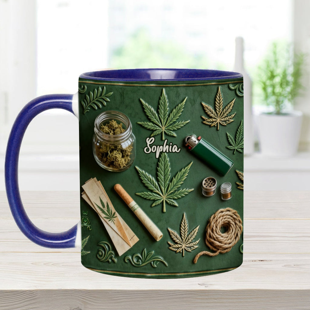 Green Magic Leaf - Personalized Weed Accent Mug