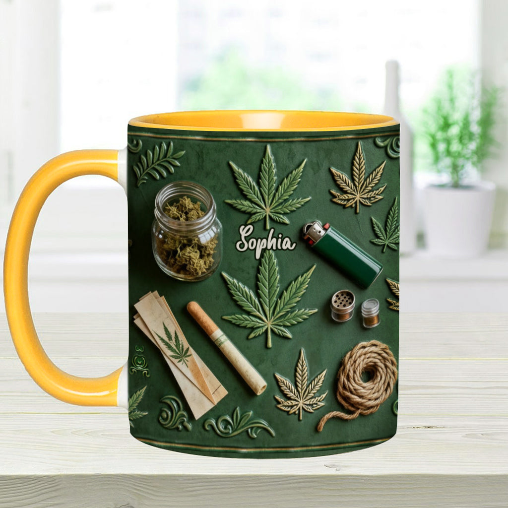 Green Magic Leaf - Personalized Weed Accent Mug