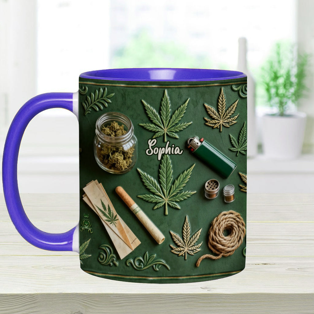 Green Magic Leaf - Personalized Weed Accent Mug