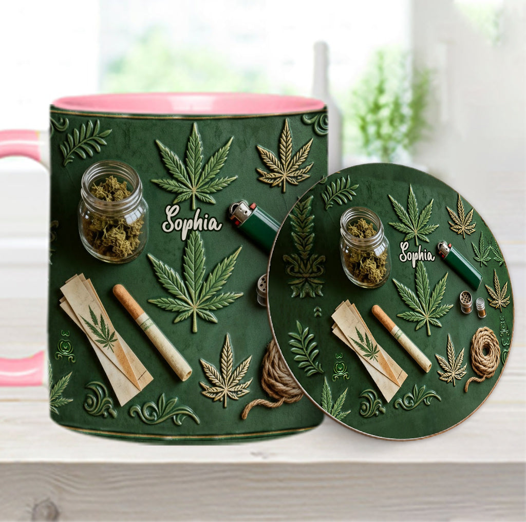 Green Magic Leaf - Personalized Weed Accent Mug