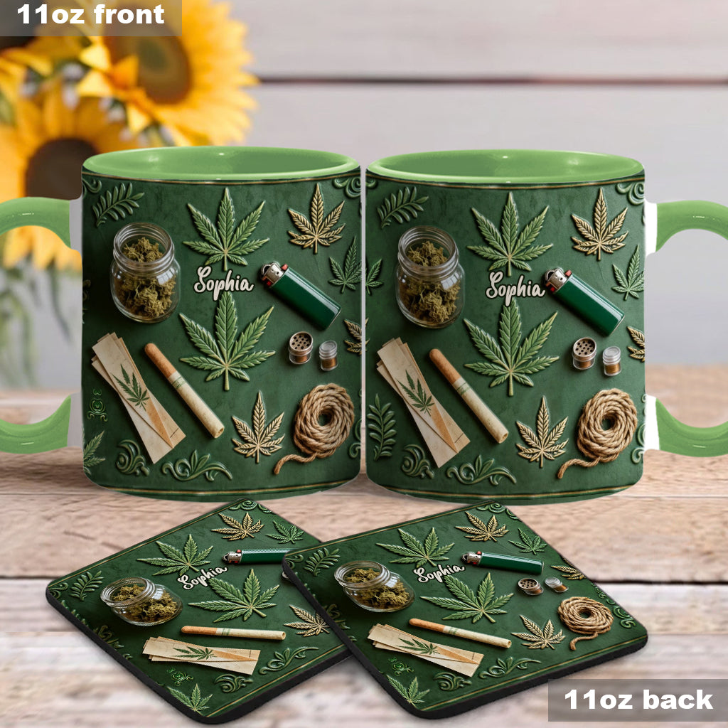 Green Magic Leaf - Personalized Weed Accent Mug