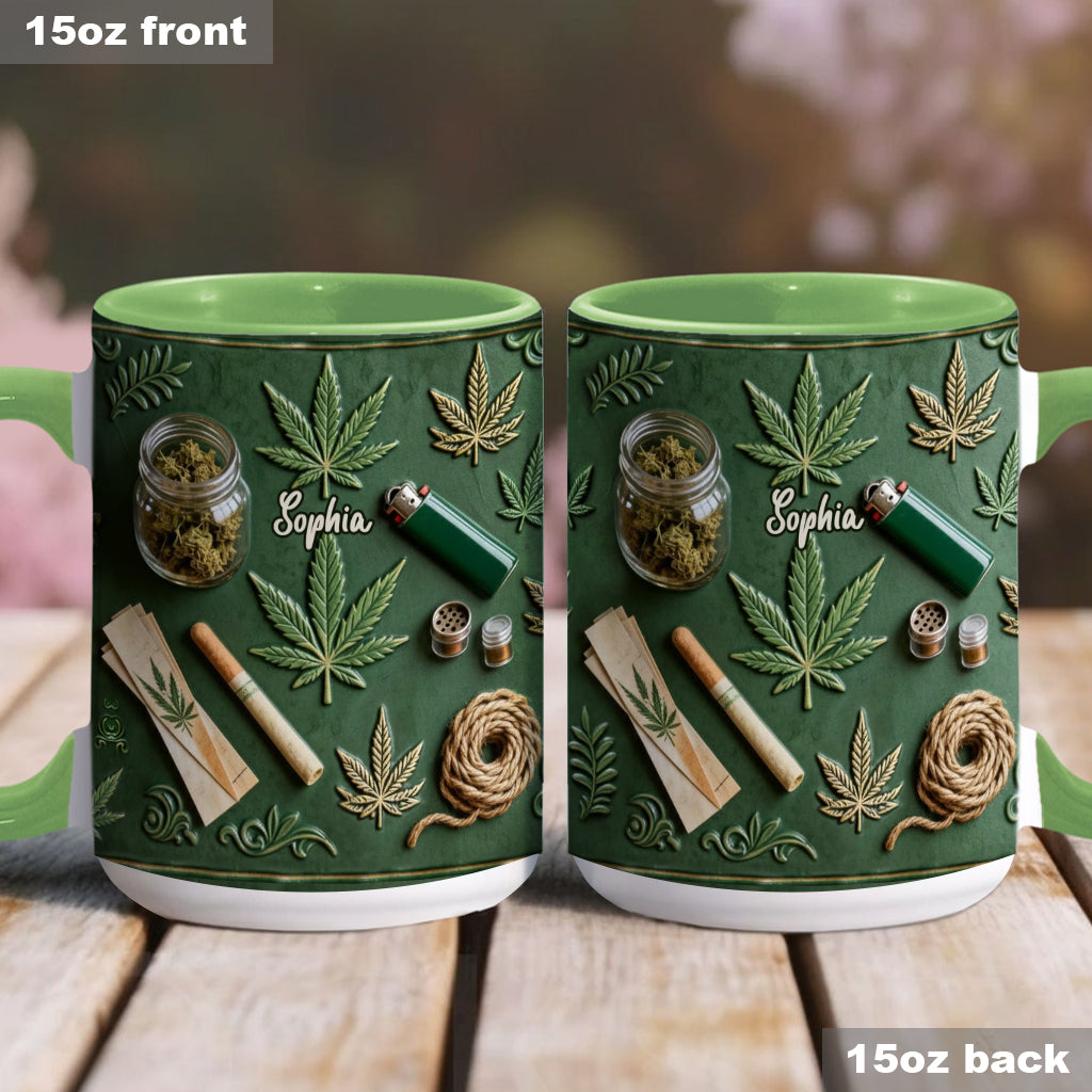Green Magic Leaf - Personalized Weed Accent Mug