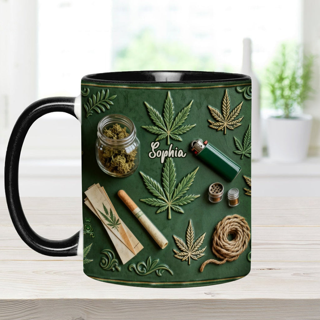 Green Magic Leaf - Personalized Weed Accent Mug