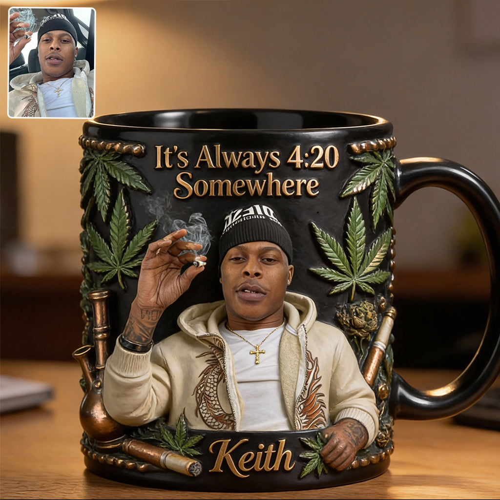 Der coolste Papa der Welt - Personalisierte Weed-Tasse & Untersetzer