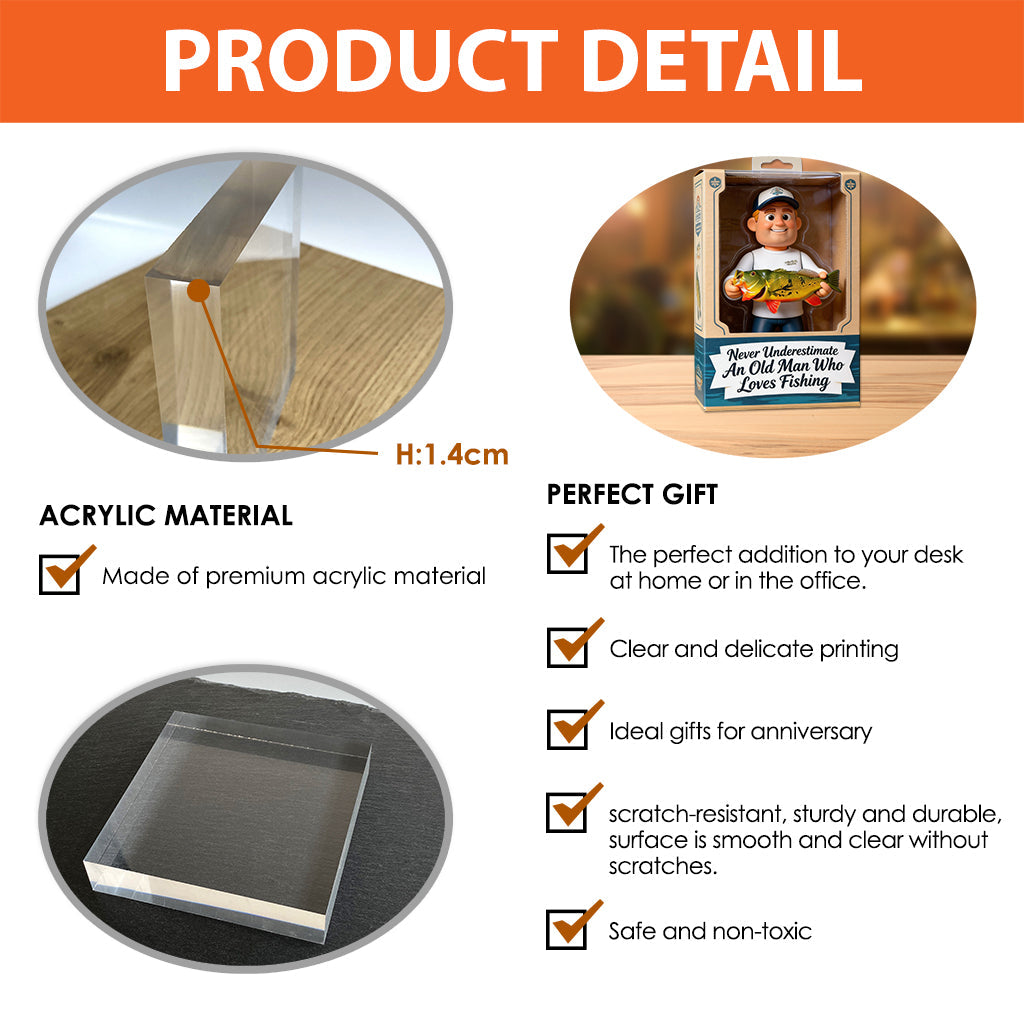 Angeln fürs Leben – Personalisierte Acrylplakette in individueller Angelform