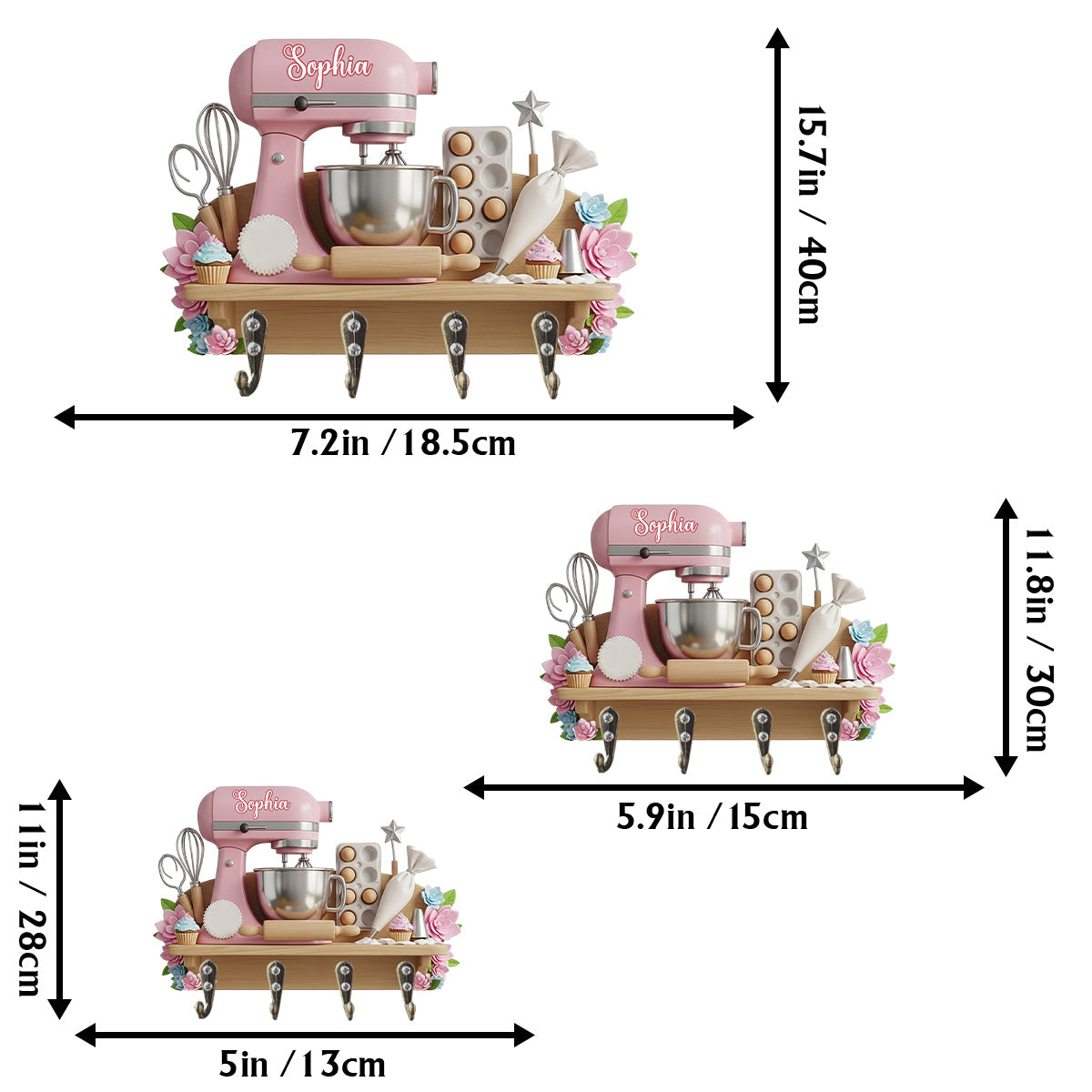 Baking Space - Personalized Baking Custom Shaped Key Rack
