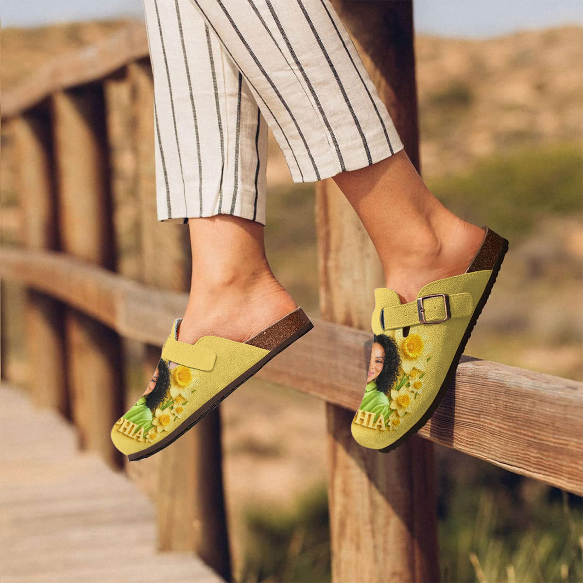 Personalisierte Geburtsmonat-Blume - Selbstliebe Clogs mit Fußgewölbeunterstützung