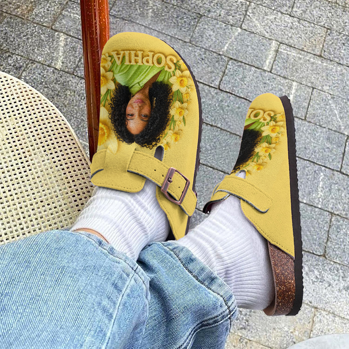 Personalisierte Geburtsmonat-Blume - Selbstliebe Clogs mit Fußgewölbeunterstützung