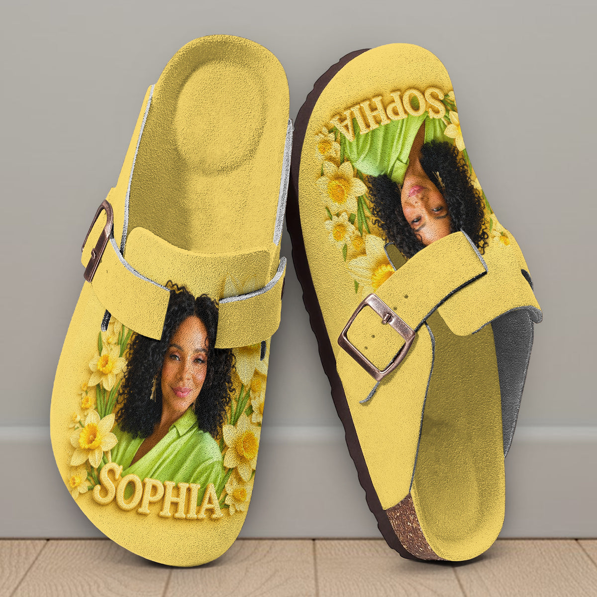 Personalisierte Geburtsmonat-Blume - Selbstliebe Clogs mit Fußgewölbeunterstützung