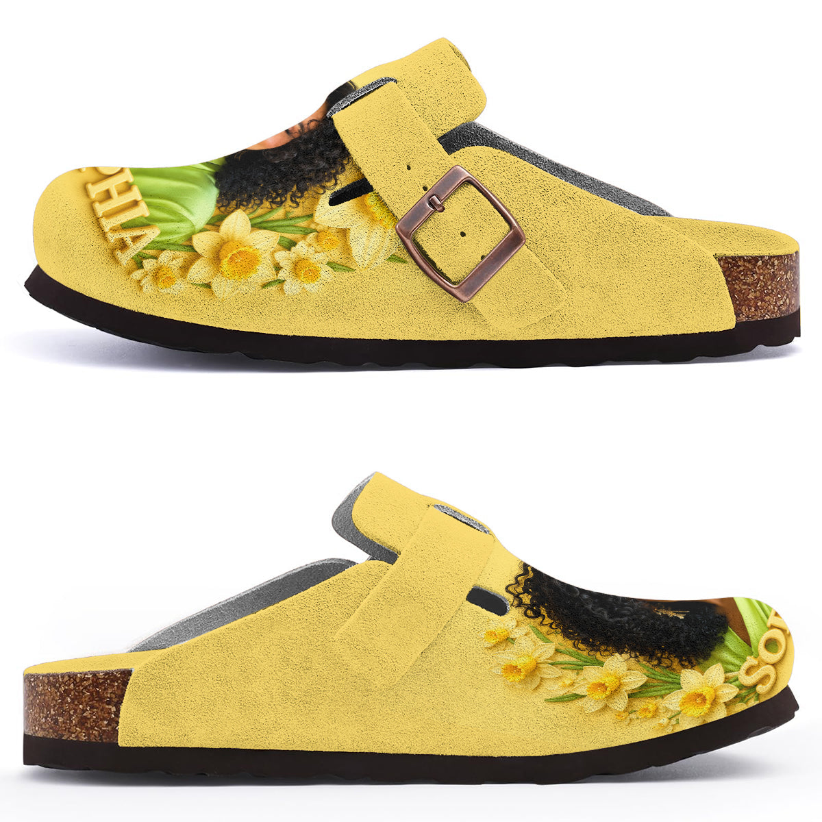 Personalisierte Geburtsmonat-Blume - Selbstliebe Clogs mit Fußgewölbeunterstützung