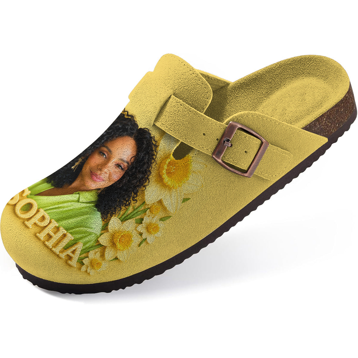 Personalisierte Geburtsmonat-Blume - Selbstliebe Clogs mit Fußgewölbeunterstützung