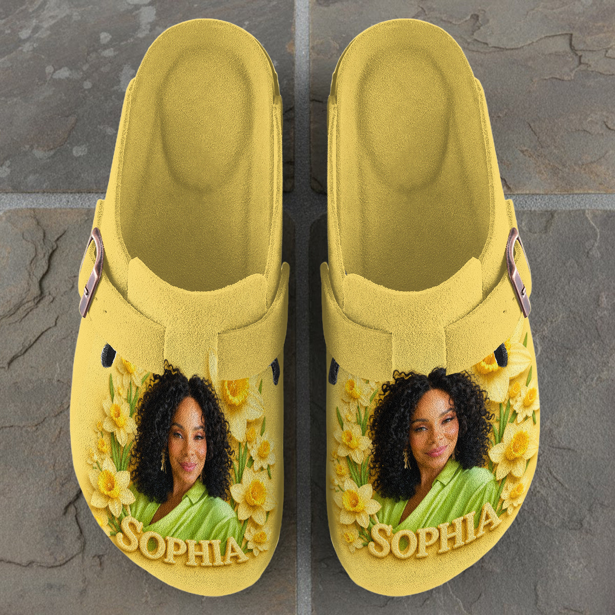 Personalisierte Geburtsmonat-Blume - Selbstliebe Clogs mit Fußgewölbeunterstützung