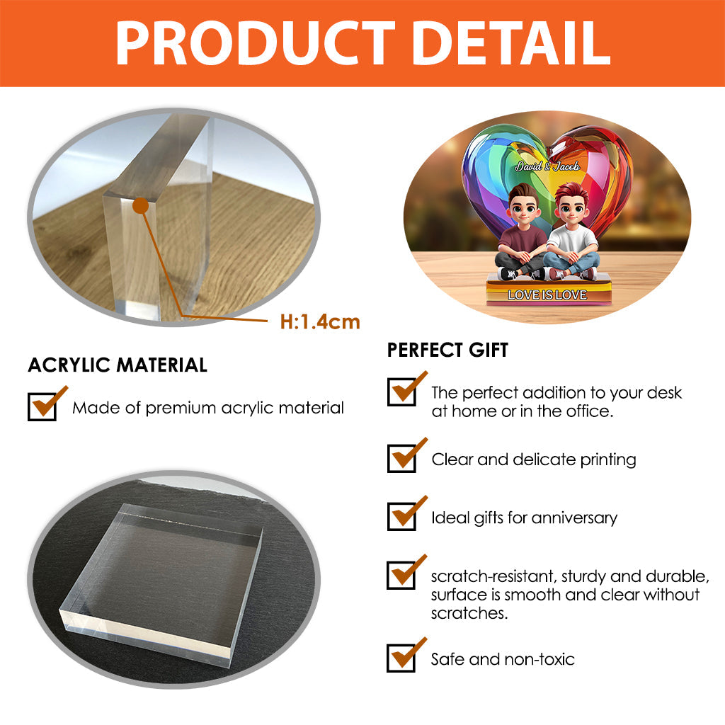 Liebe ist Liebe – Personalisierte Acrylplakette zur Unterstützung der LGBT-Community in individueller Form