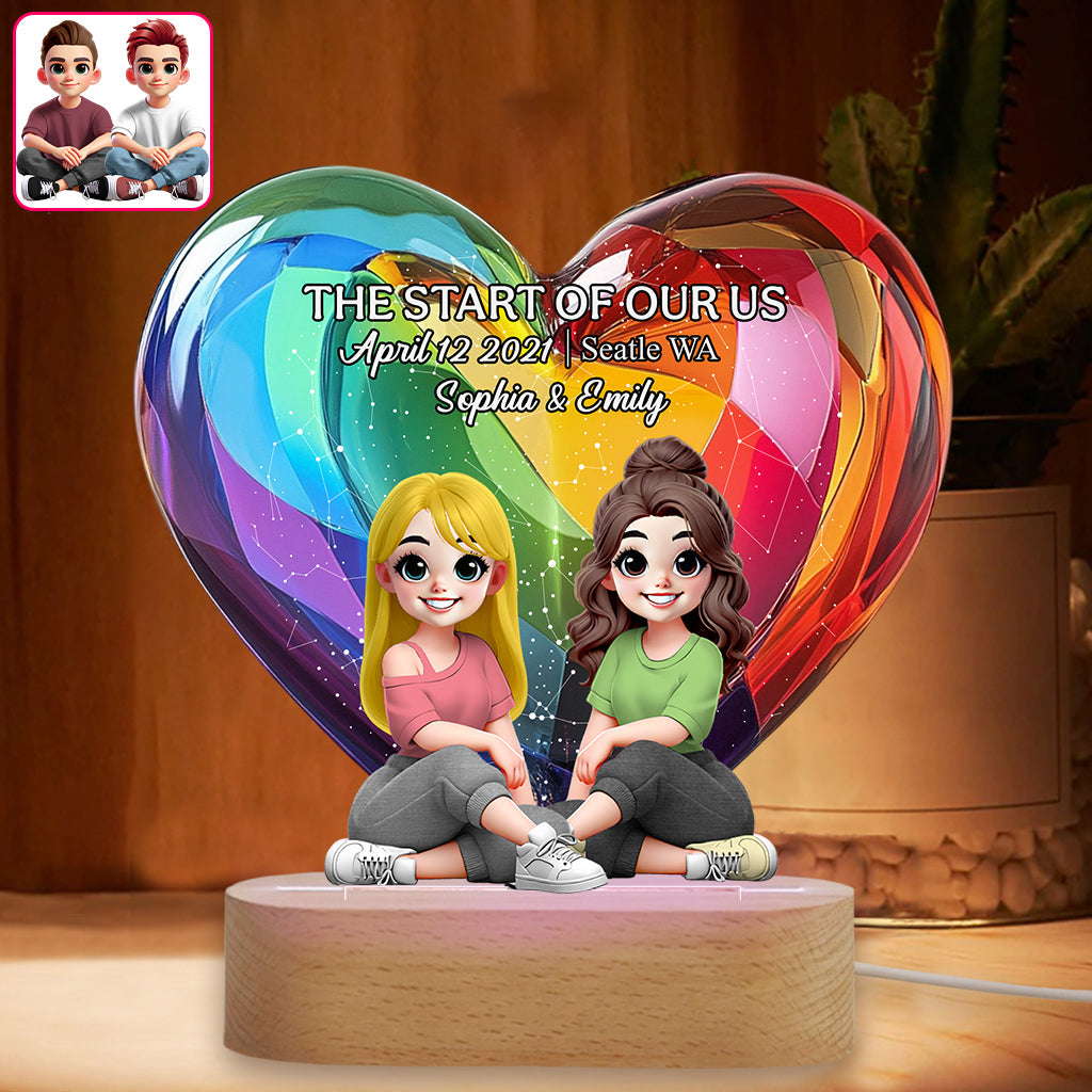 Love Is Love - Personalized LGBT Support Shaped Plaque Light Base