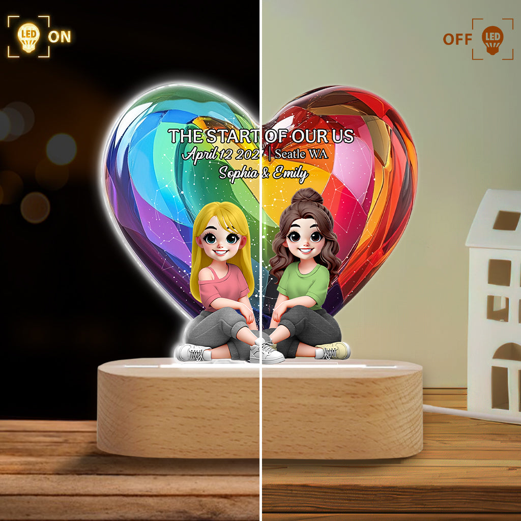 Love Is Love - Personalized LGBT Support Shaped Plaque Light Base