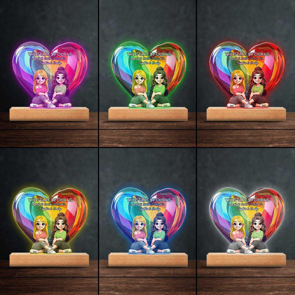 Love Is Love - Personalized LGBT Support Shaped Plaque Light Base
