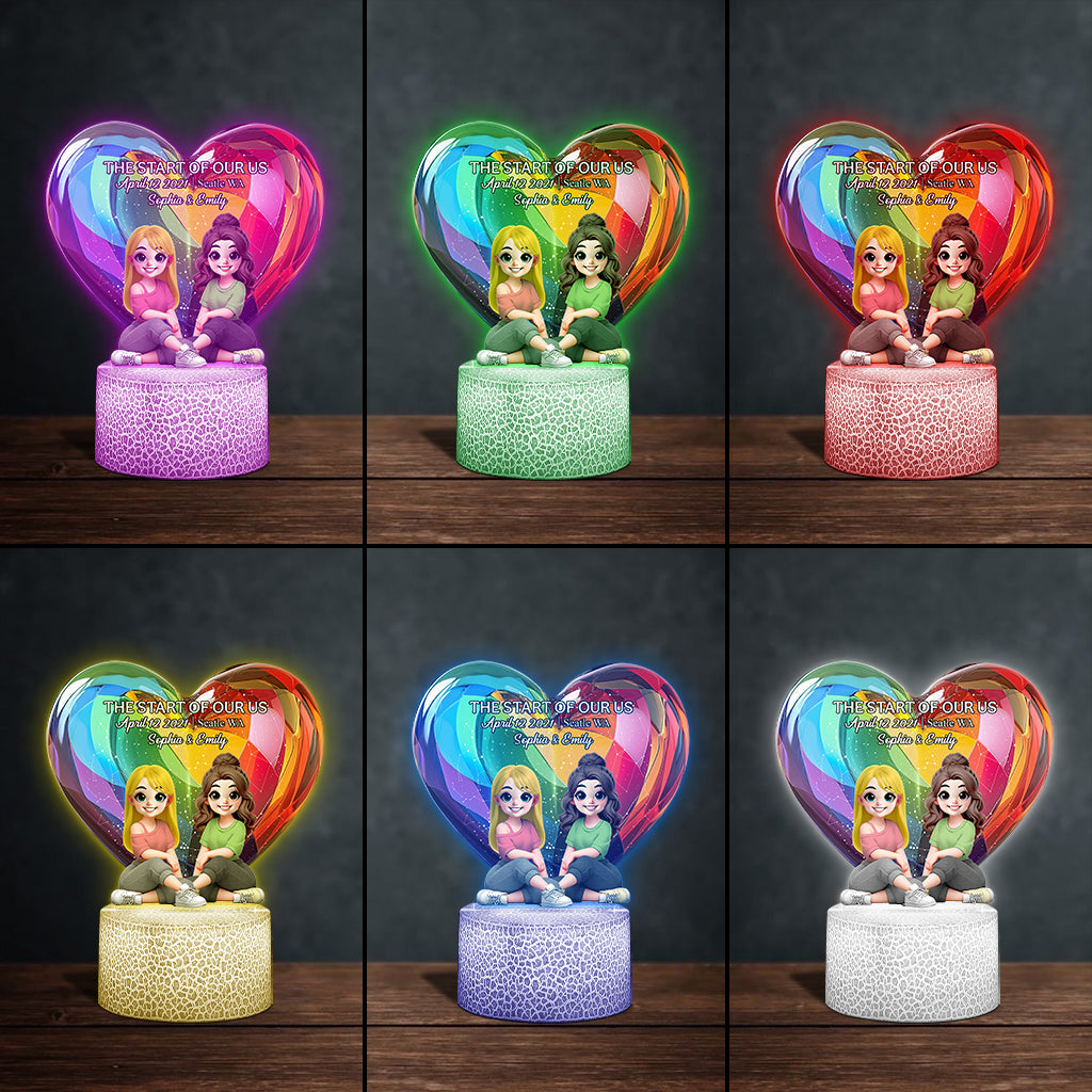 Love Is Love - Personalized LGBT Support Shaped Plaque Light Base