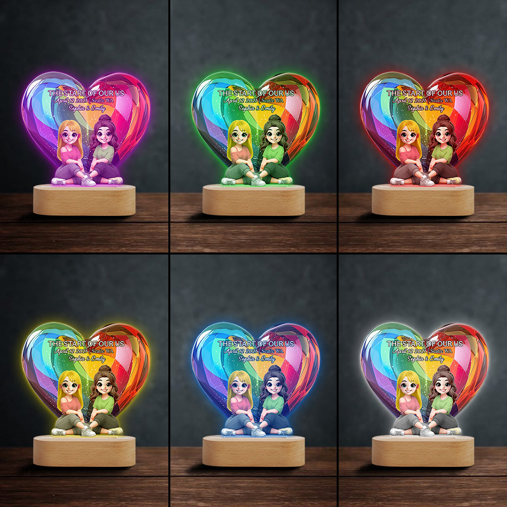 Love Is Love - Personalized LGBT Support Shaped Plaque Light Base