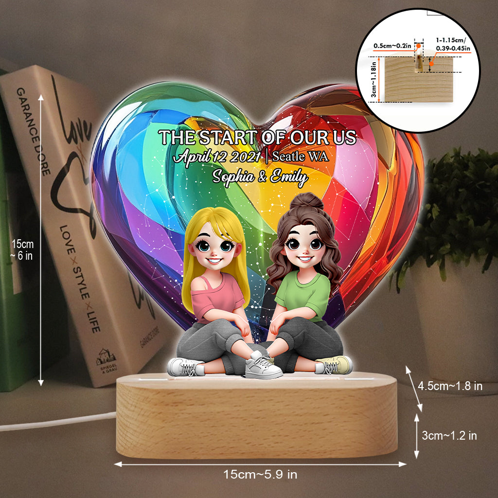 Love Is Love - Personalized LGBT Support Shaped Plaque Light Base