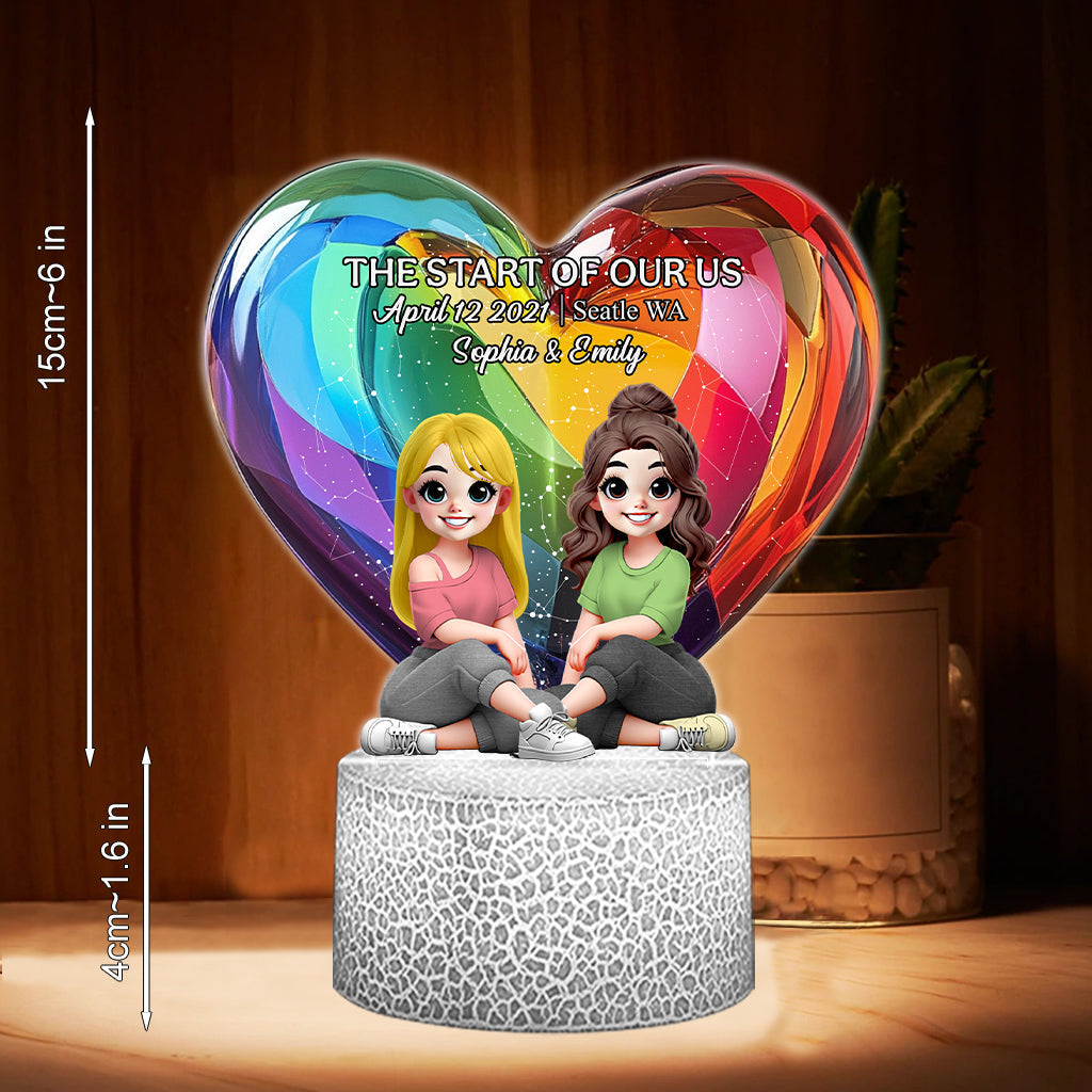 Love Is Love - Personalized LGBT Support Shaped Plaque Light Base