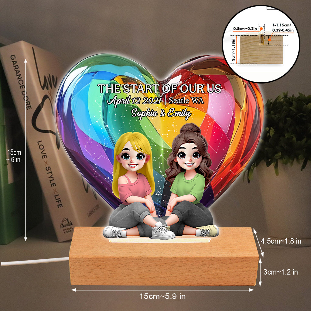 Love Is Love - Personalized LGBT Support Shaped Plaque Light Base