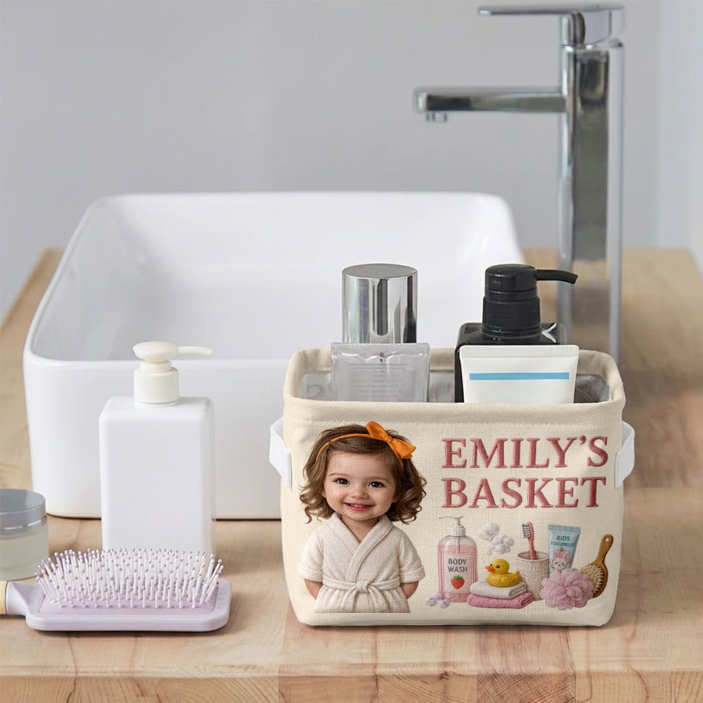 Bathroom Storage Basket - Personalized Kid Rectangle Storage Basket