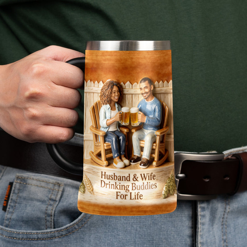 Custom From Any Photo - Personalized Couple Beer Stein