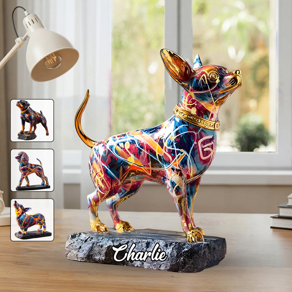 Vibrant Dog Sculpture - Personalized Dog Custom Shaped Acrylic Plaque